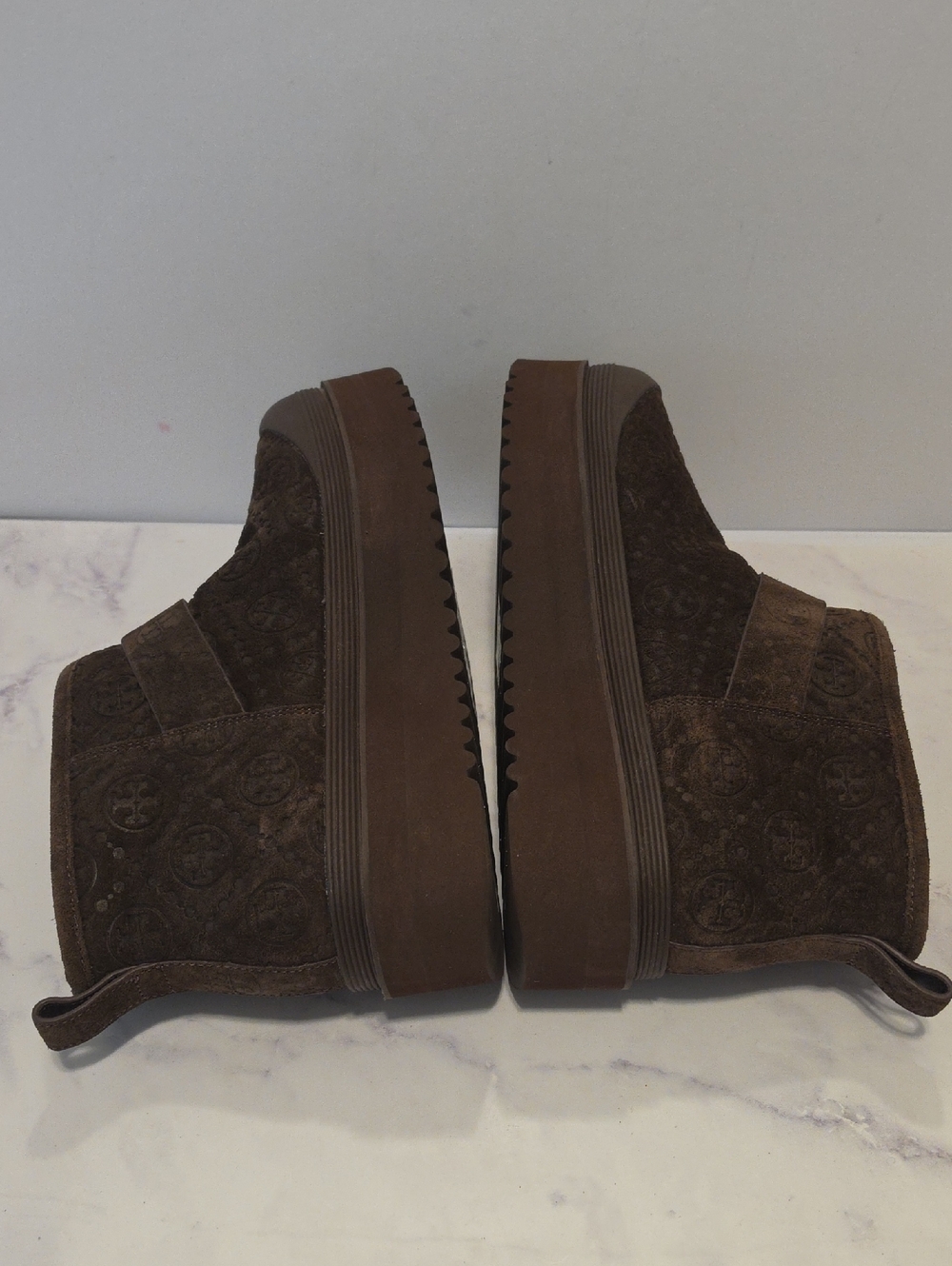 Tory Burch Brown Logo Quilted Shearling-Lined Ankle Boots  Brand New  No Tag - Picture 7 of 10